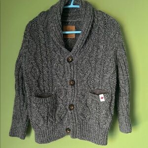Toddler Collar Cable Knit Cardigan Sweater - Gray